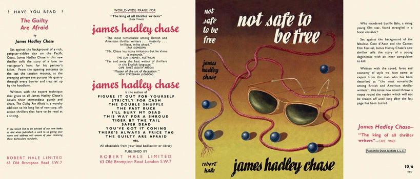 Item #16575 Not Safe to Be Free. James Hadley Chase