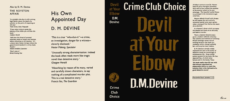 Item #16702 Devil at Your Elbow. D. M. Devine.