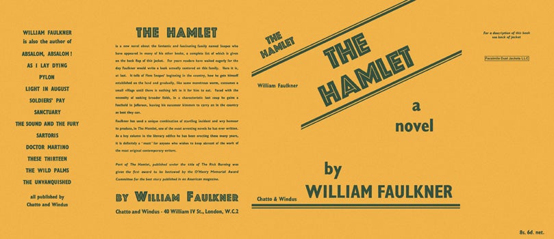 Item #16778 Hamlet, The. William Faulkner.
