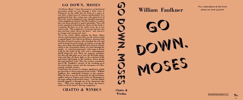 Item #16779 Go Down, Moses. William Faulkner.