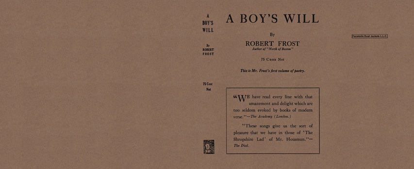 Item #16844 Boy's Will, A. Robert Frost