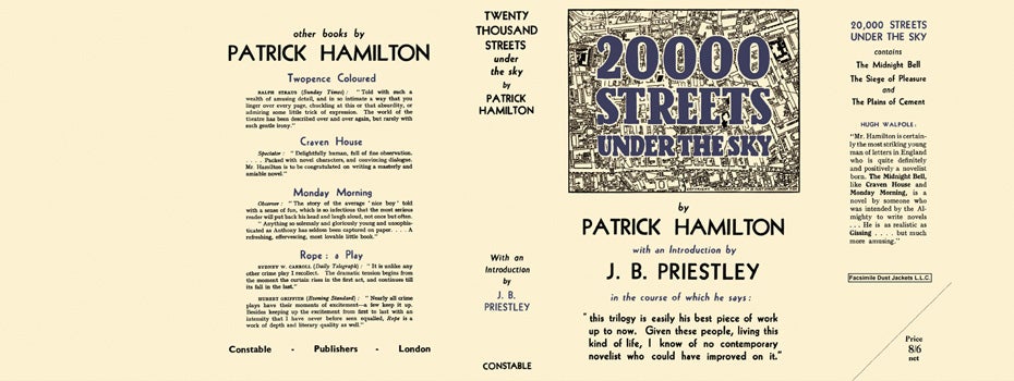 Item #16953 20,000 Streets Under the Sky. Patrick Hamilton