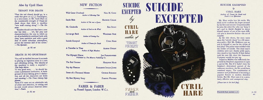 Item #1698 Suicide Excepted. Cyril Hare