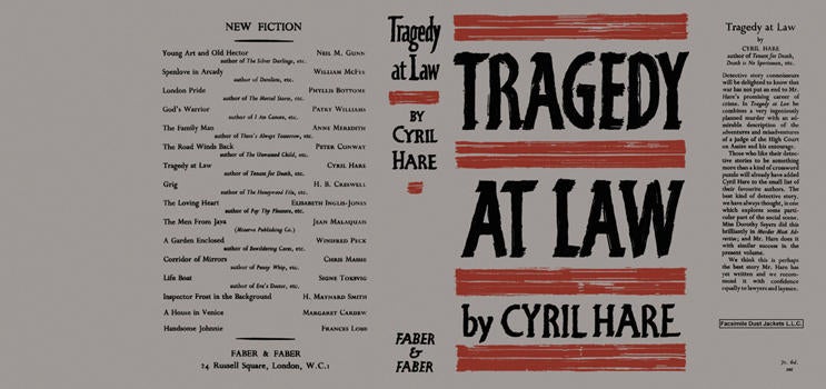 Item #1700 Tragedy at Law. Cyril Hare