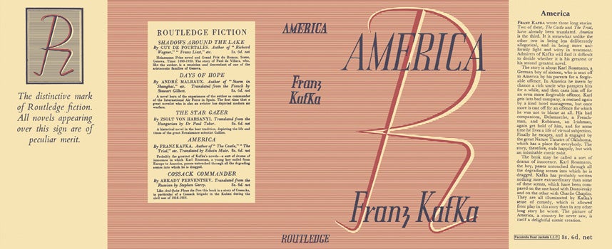 Item #17059 America. Franz Kafka.