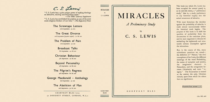 Item #17133 Miracles. C. S. Lewis