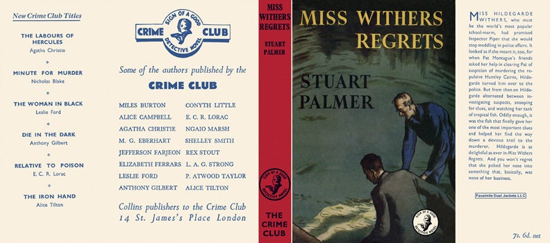 Item #17342 Miss Withers Regrets. Stuart Palmer