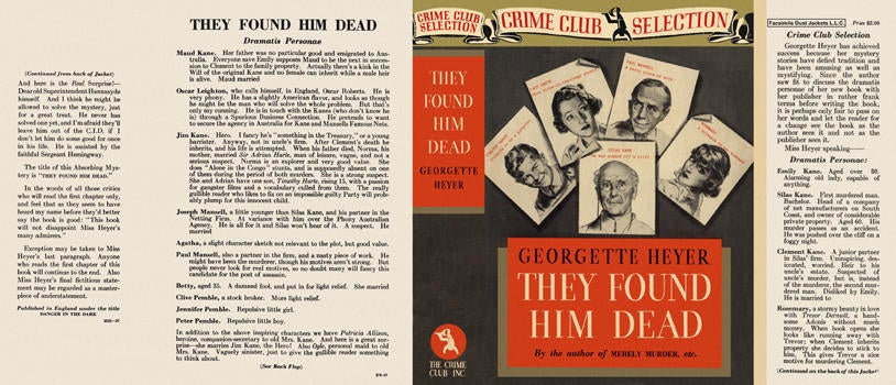 Item #1736 They Found Him Dead. Georgette Heyer.