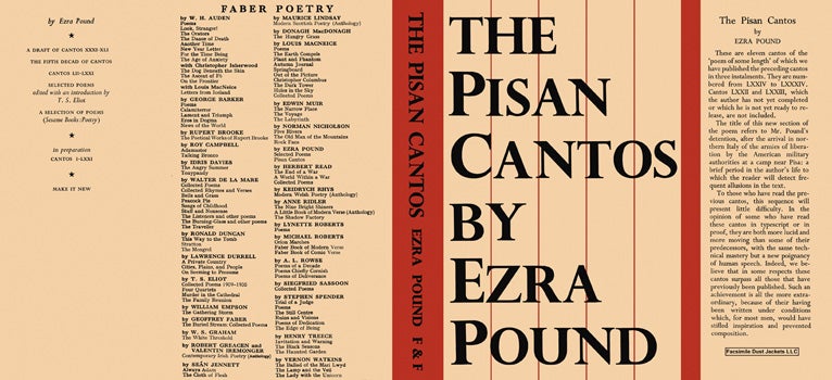 Item #17373 Pisan Cantos The. Ezra Pound