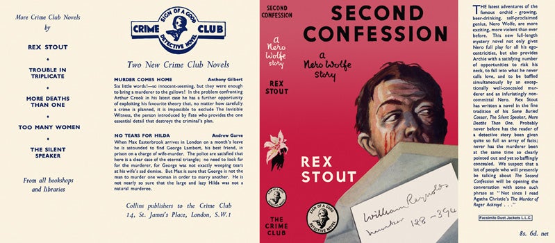 Item #17572 Second Confession. Rex Stout
