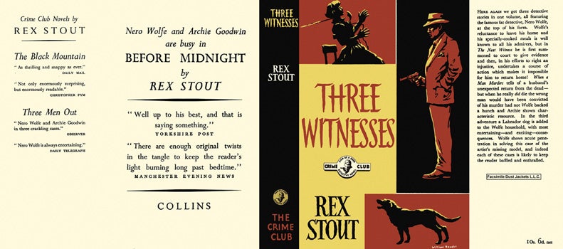 Item #17580 Three Witnesses. Rex Stout