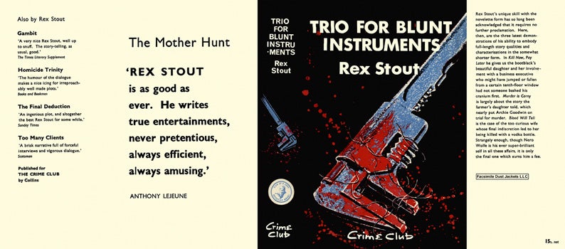 Item #17583 Trio for Blunt Instruments. Rex Stout