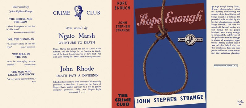 Item #17586 Rope Enough. John Stephen Strange.