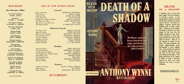 Item #17777 Death of a Shadow. Anthony Wynne
