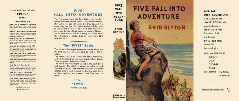 Item #17816 Five #09: Five Fall into Adventure. Enid Blyton, Eileen Soper