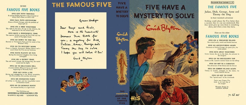 Item #17827 Five #20: Five Have a Mystery to Solve. Enid Blyton, Eileen Soper