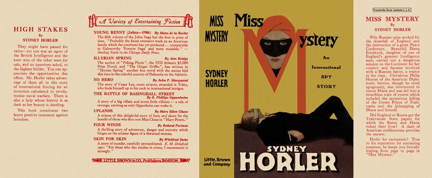 Item #1792 Miss Mystery. Sydney Horler.