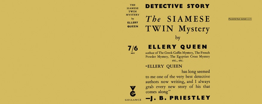 Item #17921 Siamese Twin Mystery, The. Ellery Queen