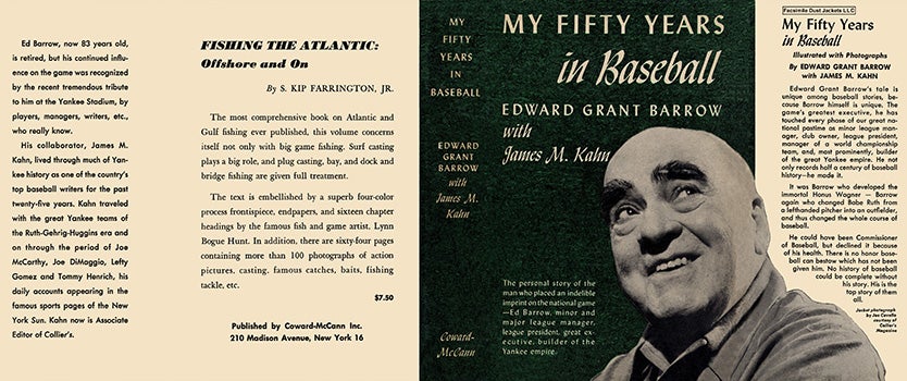 Item #17976 My Fifty Years In Baseball. Edward Grant Barrow, James M. Kahn