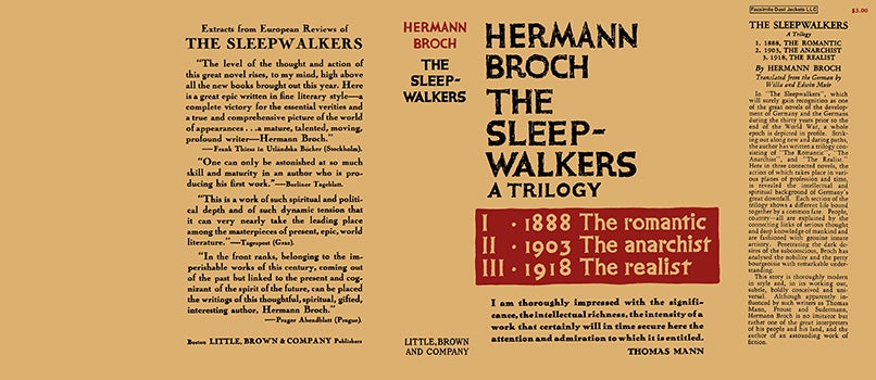 Item #17996 Sleepwalkers, A Trilogy, The. Hermann Broch