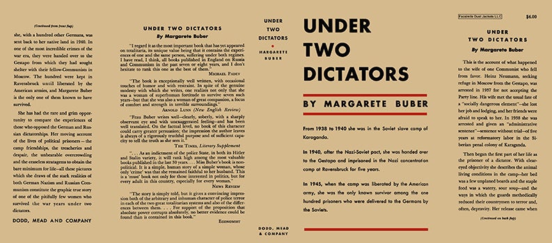 Item #17998 Under Two Dictators. Margarete Buber