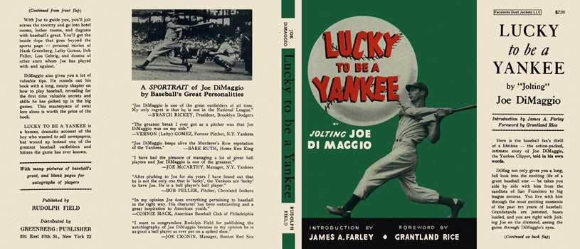 Item #18030 Lucky to Be a Yankee. Joe DiMaggio