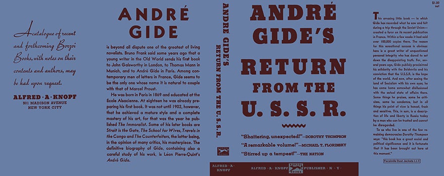Item #18069 Return from the U.S.S.R. Andre Gide