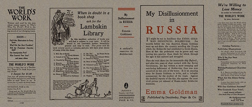 Item #18071 My Disillusionment In Russia. Emma Goldman