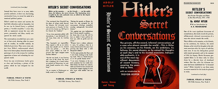 Item #18101 Hitler's Secret Conversations. Adolf Hitler