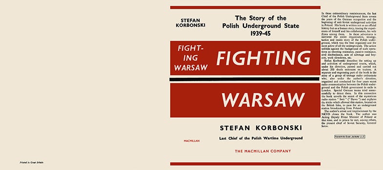 Item #18139 Fighting Warsaw, The Story of the Polish Underground State 1939-45. Stefan Korbonski