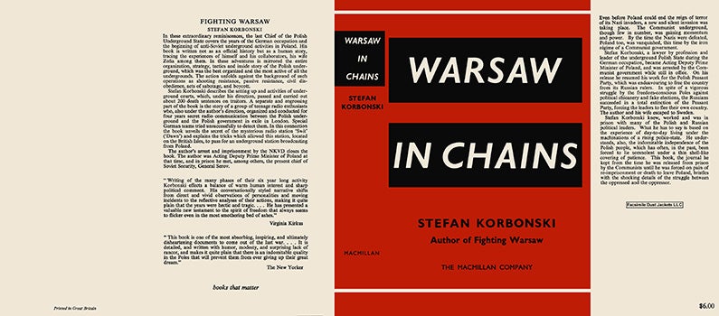 Item #18140 Warsaw in Chains. Stefan Korbonski