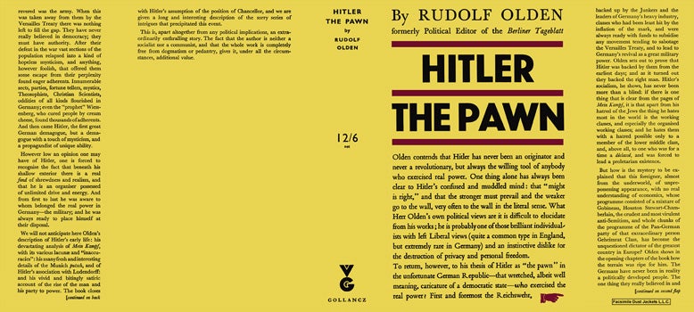 Item #18231 Hitler, The Pawn. Rudolf Olden