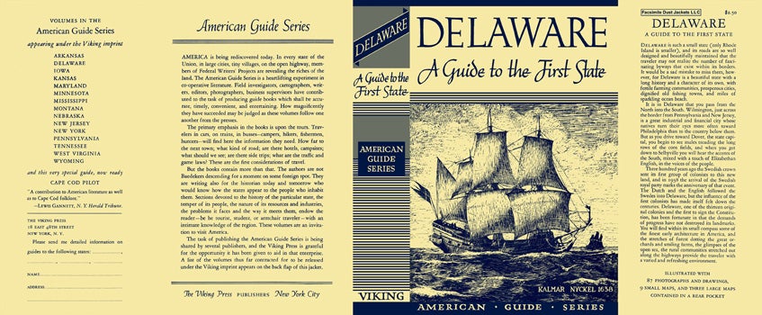 Item #18343 Delaware, A Guide to the First State. American Guide Series, WPA