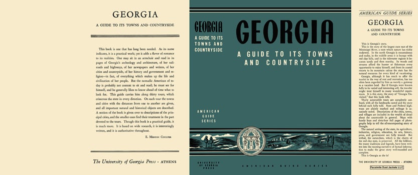 Item #18345 Georgia, A Guide to Its Towns and Countryside. American Guide Series, WPA