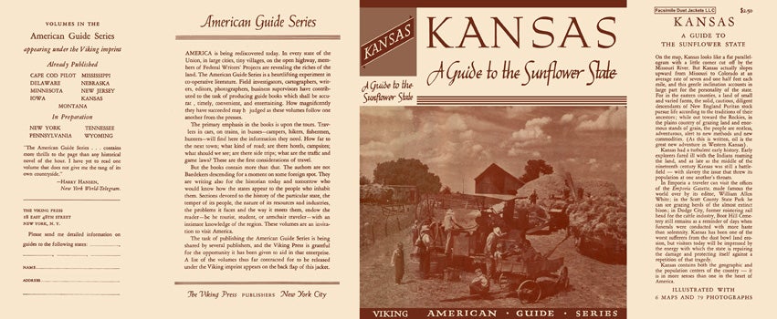 Item #18351 Kansas, A Guide to the Sunflower State. American Guide Series, WPA.