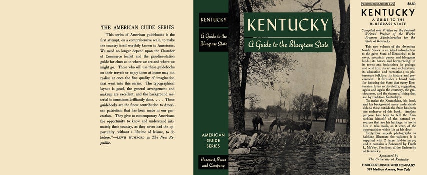 Item #18352 Kentucky, A Guide to the Bluegrass State. American Guide Series, WPA