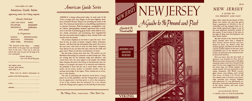 Item #18370 New Jersey, A Guide to Its Present and Past. American Guide Series, WPA