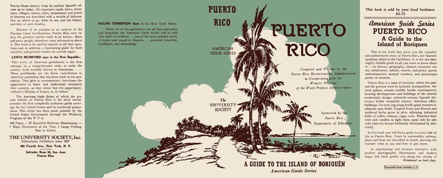 Item #18383 Puerto Rico, A Guide to the Island of Boriquen. American Guide Series, WPA.
