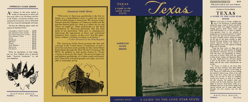 Item #18388 Texas, A Guide to the Lone Star State. American Guide Series, WPA