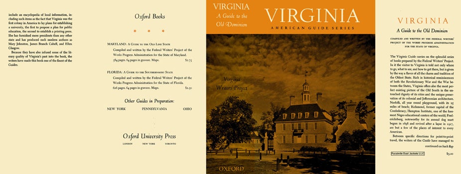 Item #18392 Virginia, A Guide to the Old Dominion. American Guide Series, WPA