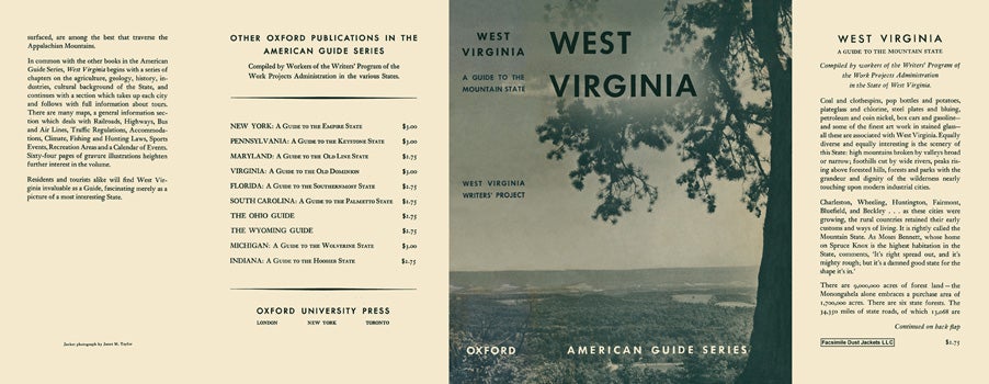 Item #18396 West Virginia, A Guide to the Mountain State. American Guide Series, WPA