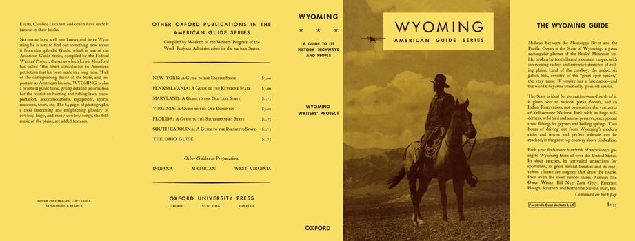 Item #18398 Wyoming, A Guide to Its History, Highways and People. American Guide Series, WPA