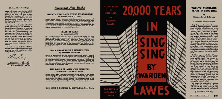 Item #18471 Twenty Thousand Years in Sing Sing. Warden Lewis E. Lawes