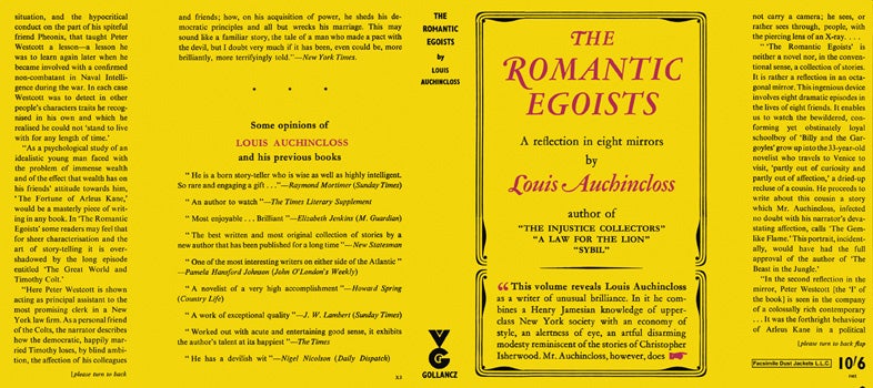 Item #18518 Romantic Egoists, The. Louis Auchincloss