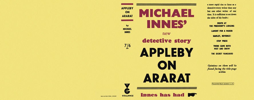 Item #1855 Appleby on Ararat. Michael Innes.
