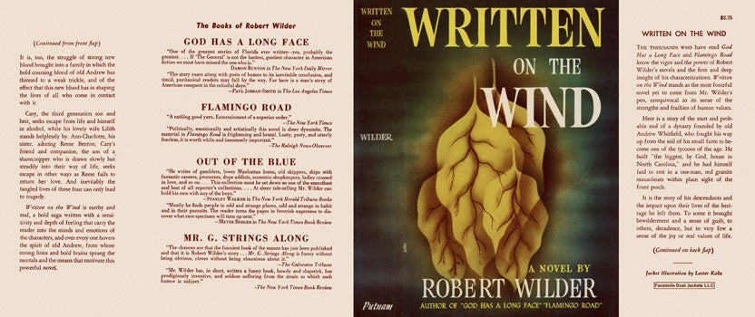 Item #18575 Written on the Wind. Robert Wilder.