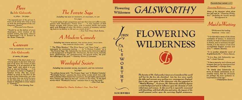 Item #18582 Flowering Wilderness. John Galsworthy.