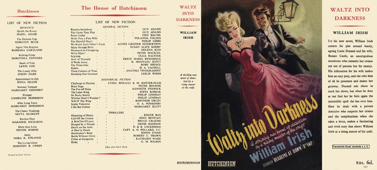 Item #1881 Waltz into Darkness. William Irish