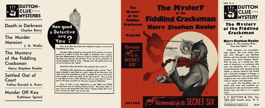 Item #1921 Mystery of the Fiddling Cracksman, The. Harry Stephen Keeler