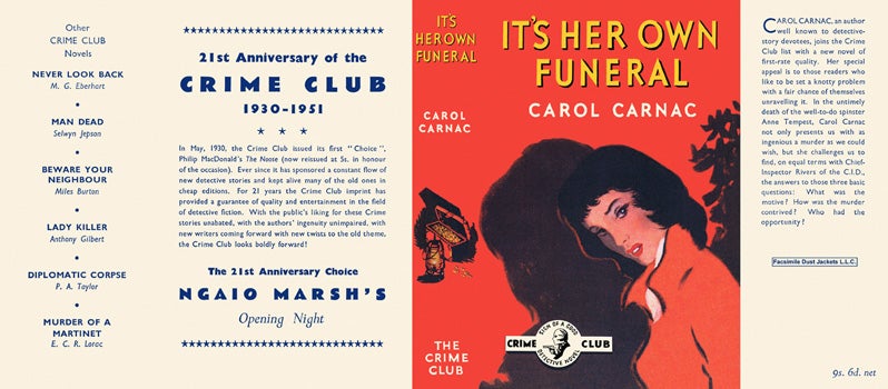 Item #19267 It's Her Own Funeral. Carol Carnac